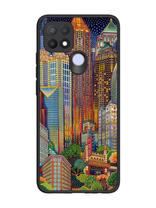 Cityscapes Art Glossy Metal Phone Cover for Oppo A15S Zapvi