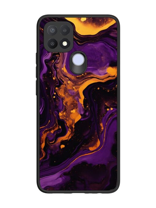 Painting Of A Purple Glossy Metal Phone Cover for Oppo A15S Zapvi