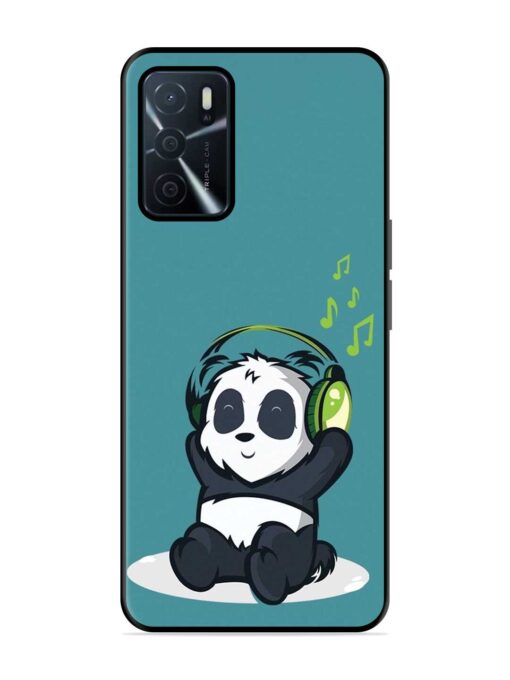 Music Panda Glossy Metal Phone Cover for Oppo A16 Zapvi