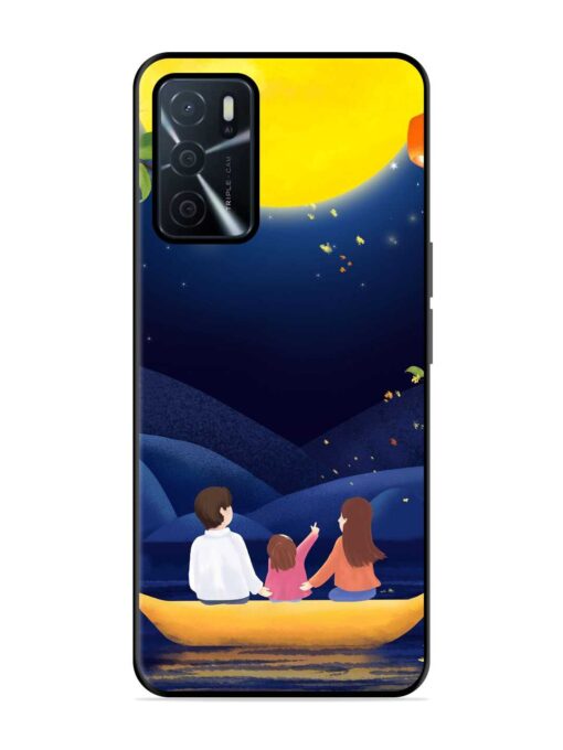 Happy Family And Beautiful View Glossy Metal Phone Cover for Oppo A16 Zapvi