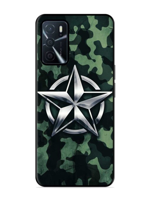 Indian Army Star Design Glossy Metal Phone Cover for Oppo A16 Zapvi