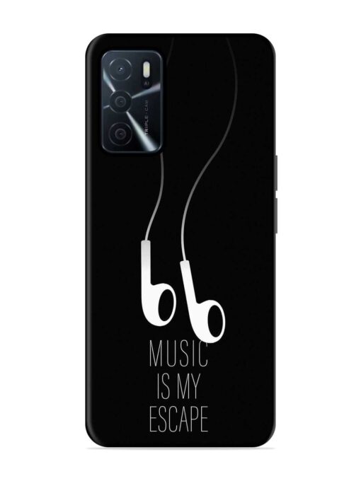 Music Is My Escape Glossy Metal Phone Cover for Oppo A16 Zapvi