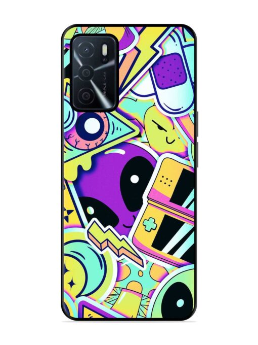 Scratch Art Glossy Metal Phone Cover for Oppo A16 Zapvi