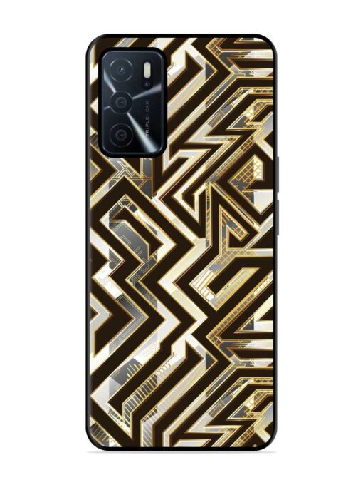 Technology Geometric Seamless Glossy Metal Phone Cover for Oppo A16 Zapvi