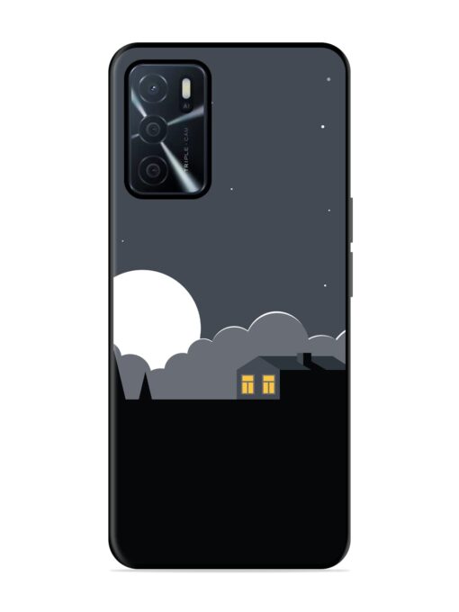 Full Moon Vector Art Glossy Metal Phone Cover for Oppo A16 Zapvi