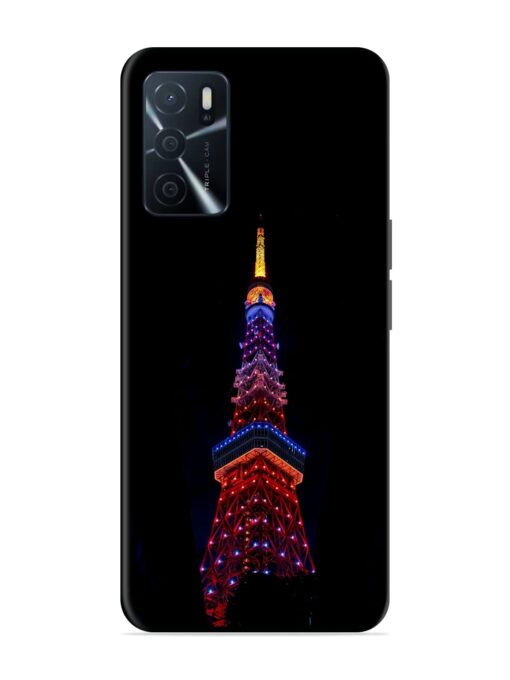 Eiffel Tower Night View Glossy Metal Phone Cover for Oppo A16 Zapvi