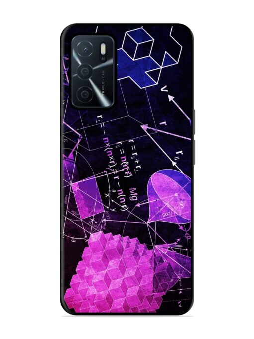 Math Physics Formula Art Glossy Metal Phone Cover for Oppo A16 Zapvi