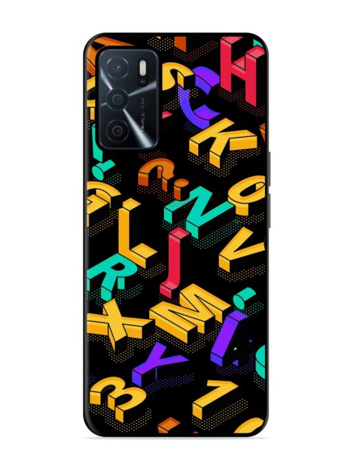 Seamless Pattern With Letters Glossy Metal Phone Cover for Oppo A16 Zapvi