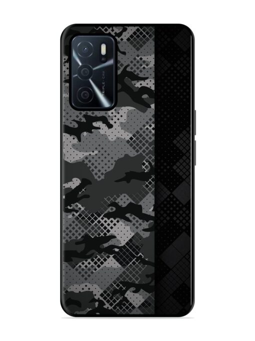 Dark Camouflage Glossy Metal Phone Cover for Oppo A16 Zapvi