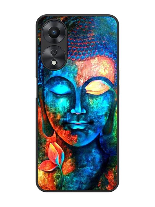 Buddha Painting Glossy Metal Phone Cover for Oppo A58 Zapvi