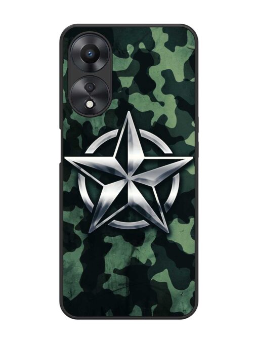 Indian Army Star Design Glossy Metal Phone Cover for Oppo A58 Zapvi