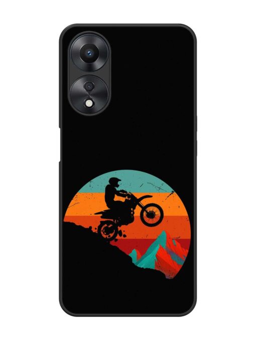 Mountain Bike Glossy Metal Phone Cover for Oppo A58 Zapvi