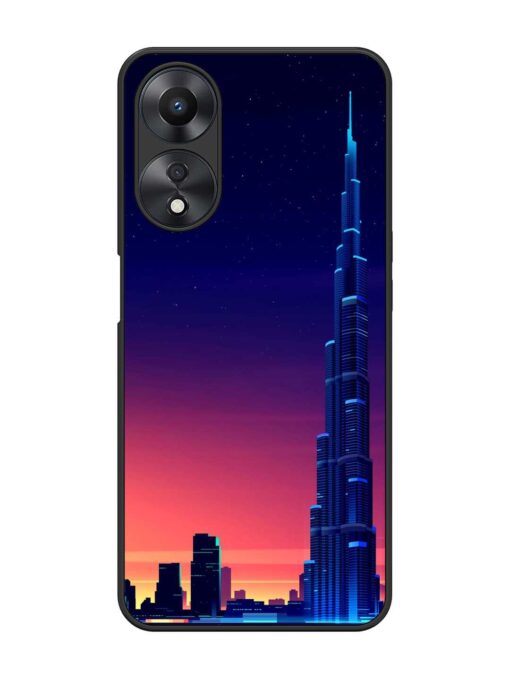 Burj Khalifa Abstract Glossy Metal Phone Cover for Oppo A58 Zapvi