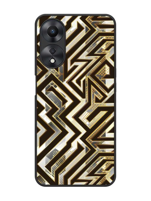 Technology Geometric Seamless Glossy Metal Phone Cover for Oppo A58 Zapvi