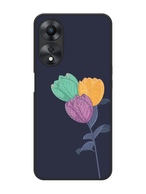 Flower Vector Glossy Metal Phone Cover for Oppo A58 Zapvi