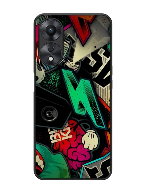 Graffiti Art Glossy Metal Phone Cover for Oppo A58 Zapvi