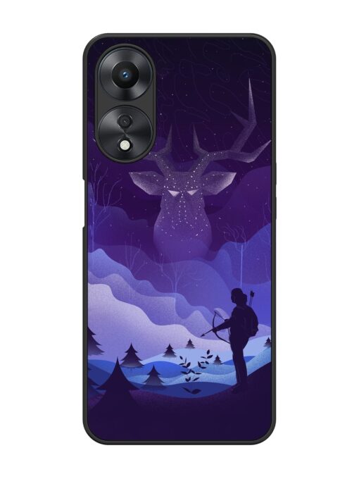 Deer Forest River Glossy Metal Phone Cover for Oppo A58 Zapvi