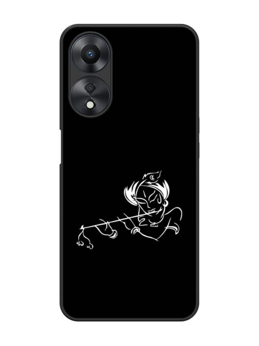 Krishna Flute Glossy Metal Phone Cover for Oppo A58 Zapvi