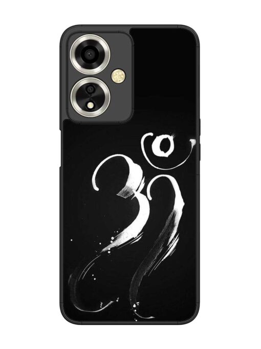 Om Logo Glossy Metal Phone Cover for Oppo A59 (5G) Zapvi