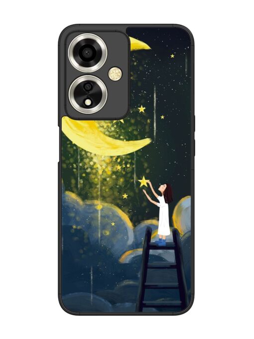 Moonlight Healing Night Illustration Glossy Metal TPU Phone Cover for Oppo A59 (5G) Zapvi