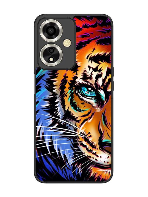 Colorful Lion Art Glossy Metal Phone Cover for Oppo A59 (5G) Zapvi