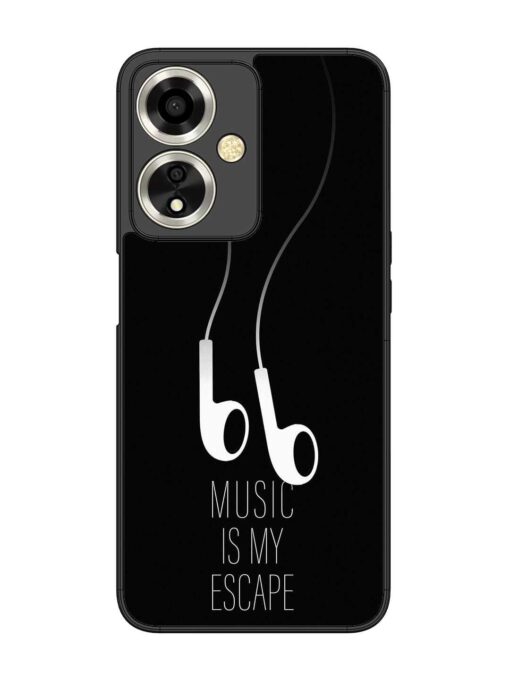 Music Is My Escape Glossy Metal Phone Cover for Oppo A59 (5G) Zapvi