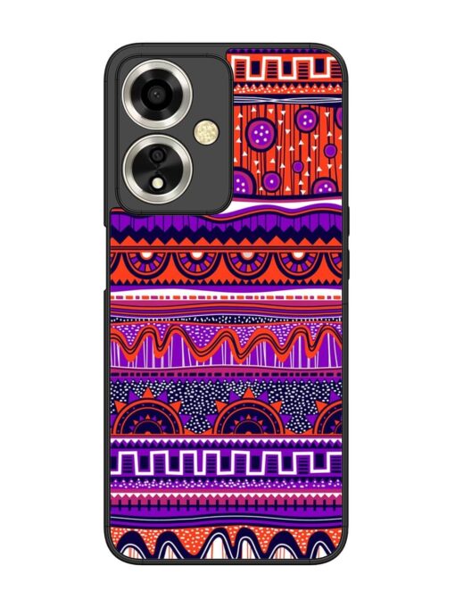 Ethnic Seamless Pattern Glossy Metal TPU Phone Cover for Oppo A59 (5G) Zapvi