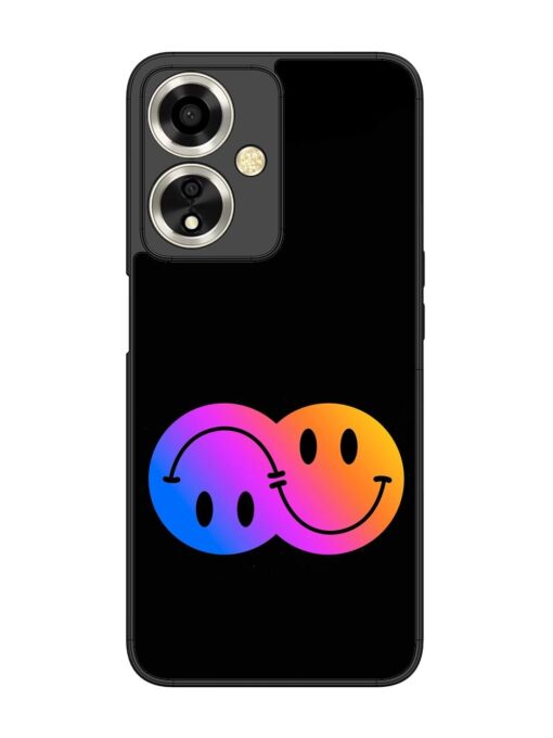 Gradient Smile Art Glossy Metal TPU Phone Cover for Oppo A59 (5G) Zapvi