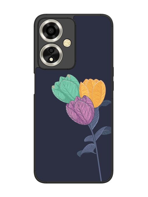 Flower Vector Glossy Metal Phone Cover for Oppo A59 (5G) Zapvi