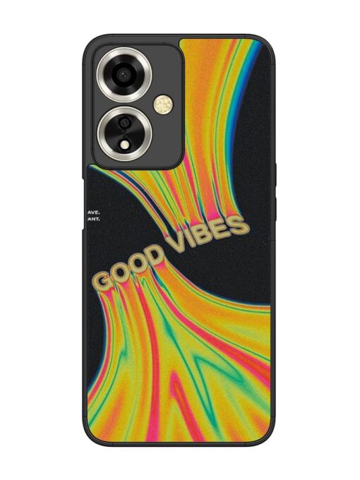 Good Vibes Glossy Metal Phone Cover for Oppo A59 (5G) Zapvi