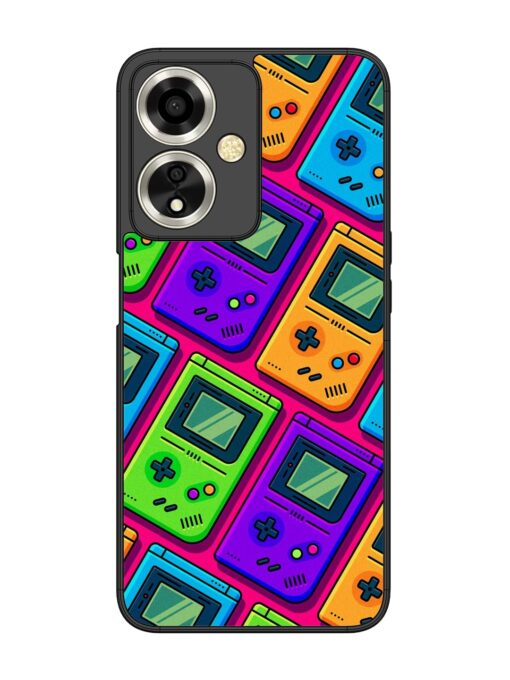 Game Seamless Pattern Glossy Metal Phone Cover for Oppo A59 (5G) Zapvi