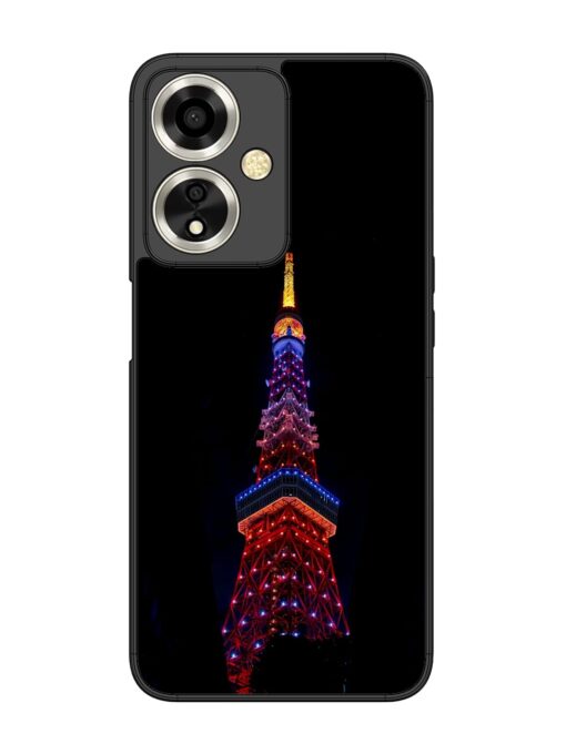 Eiffel Tower Night View Glossy Metal Phone Cover for Oppo A59 (5G) Zapvi