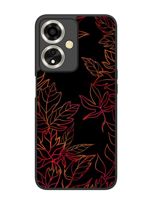 Red Floral Pattern Glossy Metal Phone Cover for Oppo A59 (5G) Zapvi