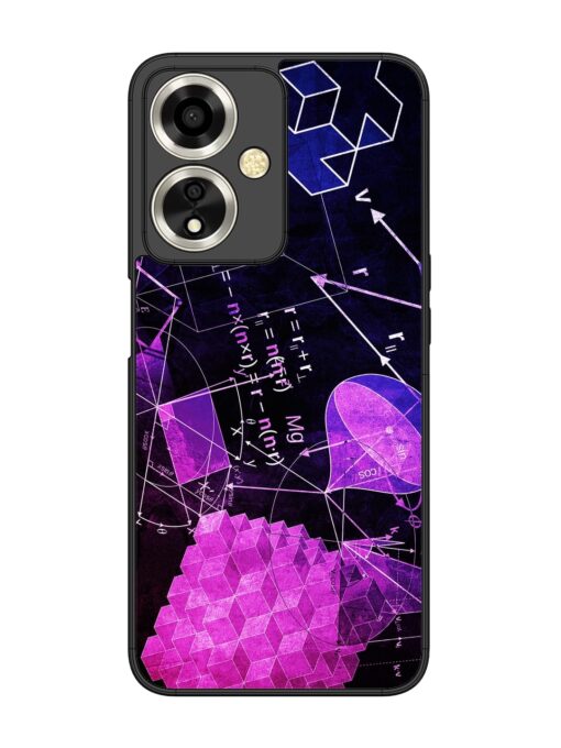 Math Physics Formula Art Glossy Metal Phone Cover for Oppo A59 (5G) Zapvi