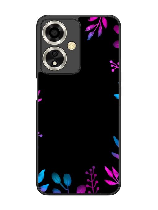 Flower Pattern Watercolor Glossy Metal Phone Cover for Oppo A59 (5G) Zapvi