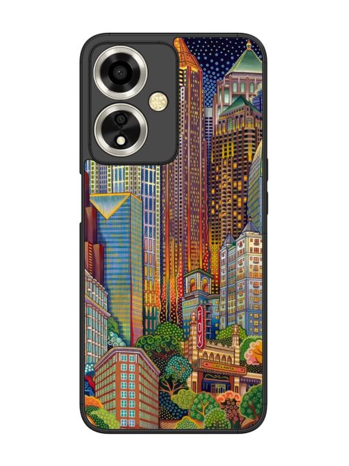 Cityscapes Art Glossy Metal Phone Cover for Oppo A59 (5G) Zapvi