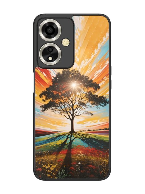 Abstract Tree Colorful Art Glossy Metal Phone Cover for Oppo A59 (5G) Zapvi