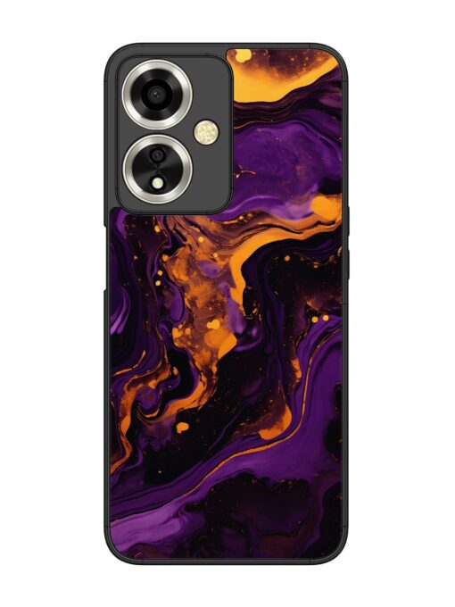 Painting Of A Purple Glossy Metal Phone Cover for Oppo A59 (5G) Zapvi