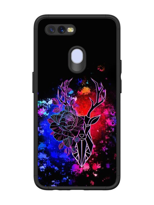 Floral Deer Art Glossy Metal Phone Cover for Oppo A5S Zapvi