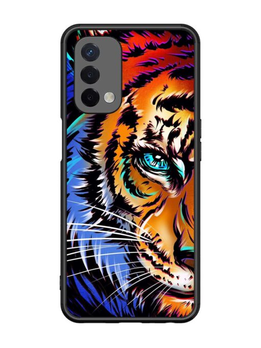 Colorful Lion Art Glossy Metal Phone Cover for Oppo A74 (5G) Zapvi