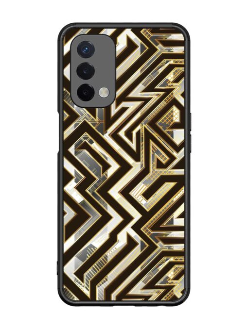 Technology Geometric Seamless Glossy Metal Phone Cover for Oppo A74 (5G) Zapvi