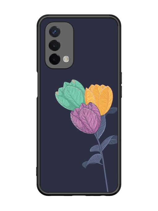 Flower Vector Glossy Metal Phone Cover for Oppo A74 (5G) Zapvi