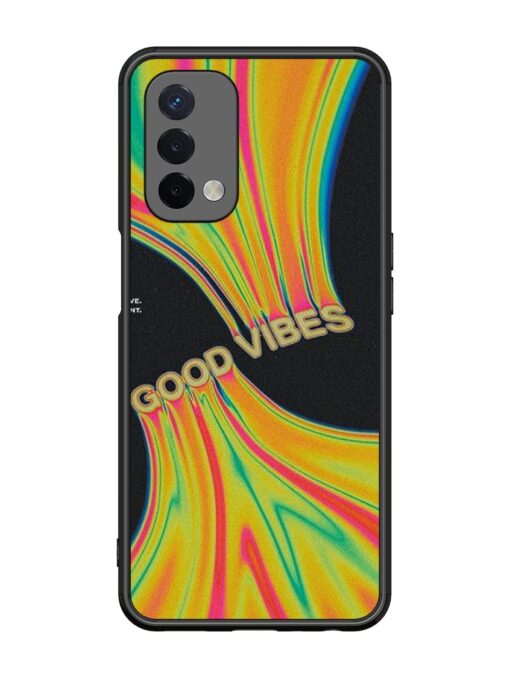 Good Vibes Glossy Metal Phone Cover for Oppo A74 (5G) Zapvi