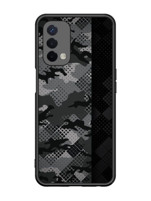 Dark Camouflage Glossy Metal Phone Cover for Oppo A74 (5G) Zapvi