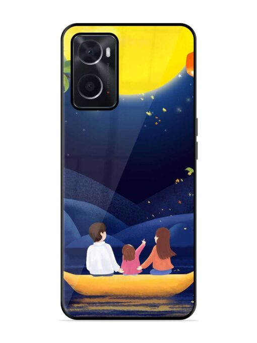 Happy Family And Beautiful View Glossy Metal Phone Cover for Oppo A76 Zapvi