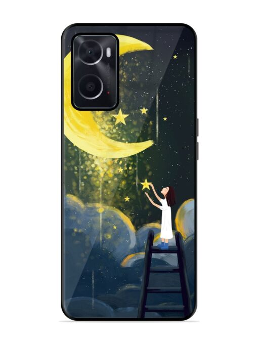 Moonlight Healing Night Illustration Glossy Metal TPU Phone Cover for Oppo A76 Zapvi