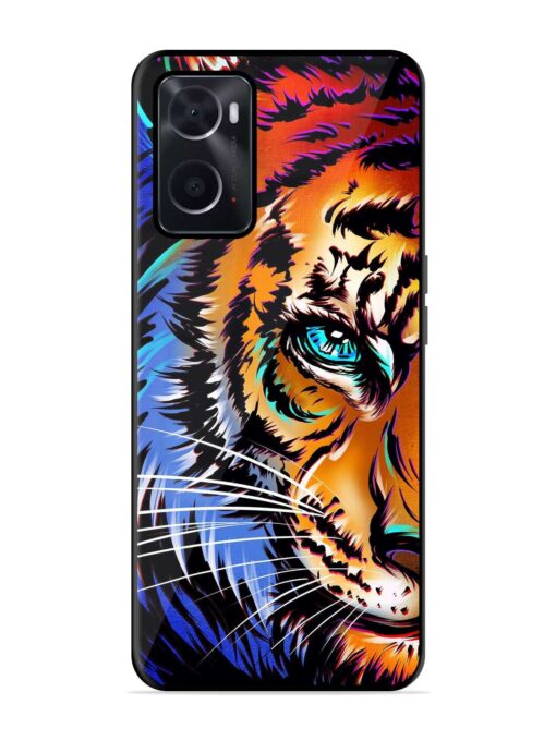 Colorful Lion Art Glossy Metal Phone Cover for Oppo A76 Zapvi