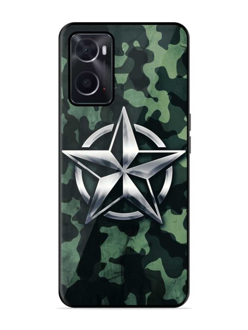 Indian Army Star Design Glossy Metal Phone Cover for Oppo A76 Zapvi