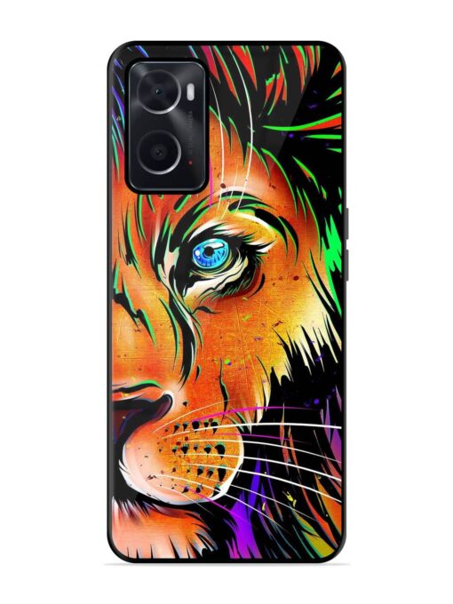 Colorful Lion Design Glossy Metal TPU Phone Cover for Oppo A76 Zapvi