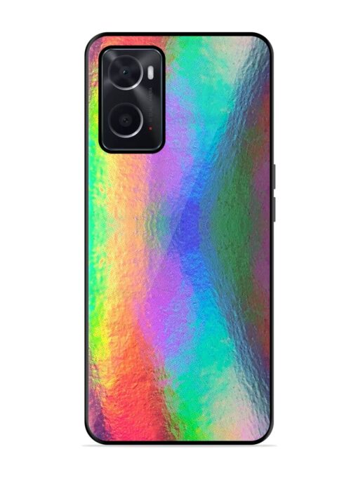 Colorful Holographic Background Glossy Metal TPU Phone Cover for Oppo A76 Zapvi